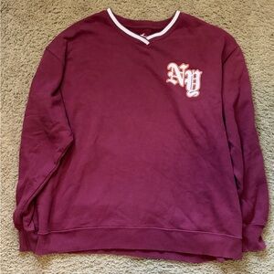 Hollister Maroon V-Neck Men's Sweater